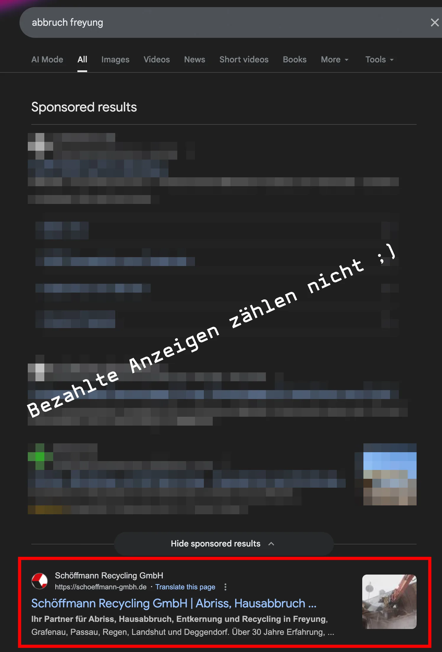 Weitere Google-Platzierungen der Schöffmann Recycling GmbH